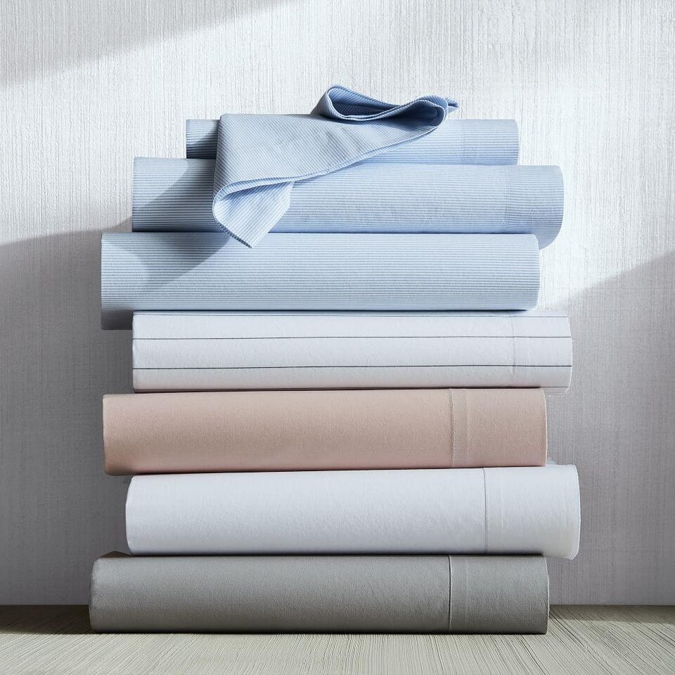 Organic Washed Cotton Percale Sheet Set & Pillowcases West Elm Australia